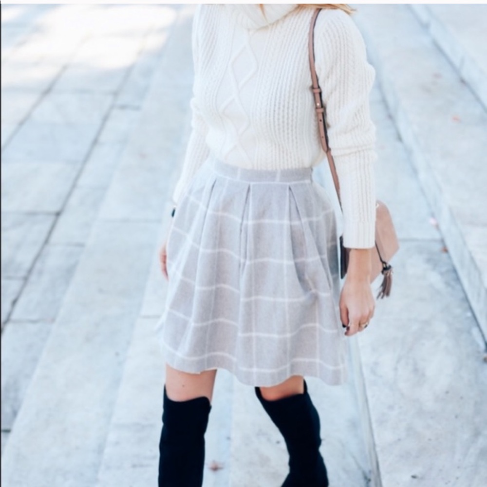 Paper Crown Anthropologie Windowpane Swing Skirt